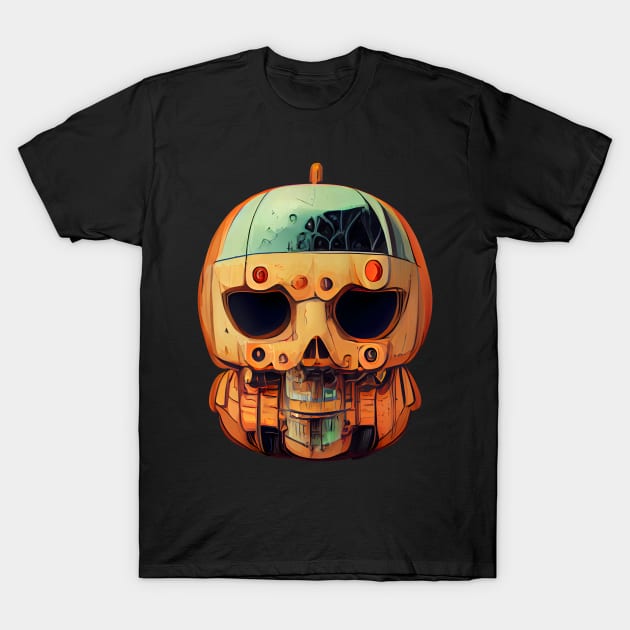 Pumpkin Skull Halloween T-Shirt by MZeeDesigns